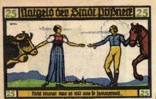Német Birodalom/Weimari Köztársaság/ Pössneck 1921. 25Pf(3x) + 50Pf(3x) + 75Pf(4x) összesen 10klf db...