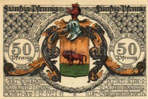 Német Birodalom/Weimari Köztársaság/ Schleiz 1921. 50Pf(8x) 8klf db, teljes sor T:I