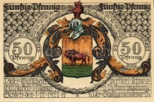 Német Birodalom/Weimari Köztársaság/ Schleiz 1921. 50Pf(8x) 8klf db, teljes sor T:I