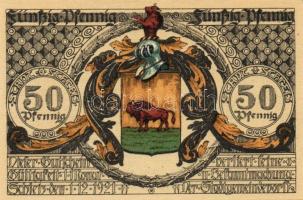 Német Birodalom/Weimari Köztársaság/ Schleiz 1921. 50Pf(8x) 8klf db, teljes sor T:I