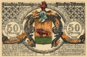 Német Birodalom/Weimari Köztársaság/ Schleiz 1921. 50Pf(8x) 8klf db, teljes sor T:I