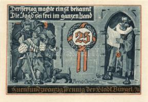 Német Birodalom/Weimari Köztársaság/ Bürgel 1921. 25Pf(2x) + 50Pf(2x) + 75Pf(2x) 6klf db, teljes sor...