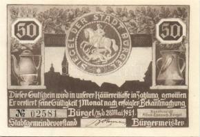 Német Birodalom/Weimari Köztársaság/ Bürgel 1921. 25Pf(2x) + 50Pf(2x) + 75Pf(2x) 6klf db, teljes sor...