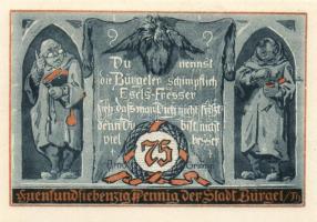 Német Birodalom/Weimari Köztársaság/ Bürgel 1921. 25Pf(2x) + 50Pf(2x) + 75Pf(2x) 6klf db, teljes sor...