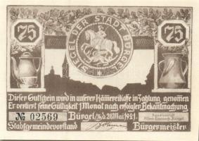 Német Birodalom/Weimari Köztársaság/ Bürgel 1921. 25Pf(2x) + 50Pf(2x) + 75Pf(2x) 6klf db, teljes sor...