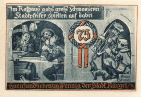 Német Birodalom/Weimari Köztársaság/ Bürgel 1921. 25Pf(2x) + 50Pf(2x) + 75Pf(2x) 6klf db, teljes sor...