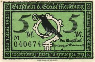 Német Birodalom/Weimari Köztársaság/ Merseburg 1921. 5Pf + 10Pf + 20Pf + 50Pf (6x) összesen 10klf db, teljes sor T:I