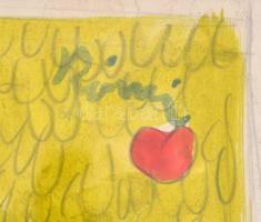 Rónai jelzéssel: Legyezős hölgy. Akvarell, papír. Jelzett.  35 x22 cm Üvegezett keretben