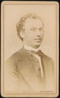 1874 Kőhalmi (Klimstein) József (1843-1906) teológus, aláírt keményhátú fotó, 10×6 cm