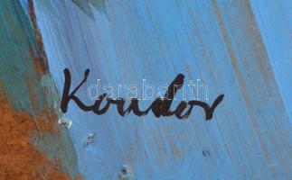 Kondor jelzéssel. Zuhanó repülő. Olaj, karton. 55x45 cm