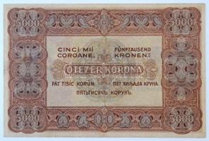 1920. 5000K barna sorozat- és sorszám T:III fo. / Hungary 1920. 5000 Korona with brown series and se...