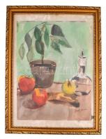 Basch jelzéssel. Csendélet. Akvarell, papír. Jelzett. Üvegezett keretben 43x31 cm