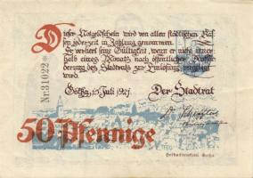 Német Birodalom/Weimari Köztársaság/ Gotha 1921. 50Pf(4x) 4klf db, teljes sor T:I