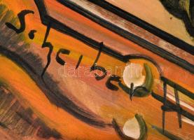 Scheiber,jelzéssel: Pipás. Akvarell, papír, 61x43 cm