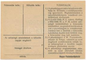 1946. 10.000AP nem kamatozó Pénztárjegy "Másra Át Nem Ruházható" T:II
Adamo P57