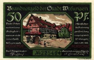 Német Birodalom/Weimari Köztársaság/ Wasungen 1921.50Pf (4x) + 75Pf (2x) összesen 6klf db, teljes so...