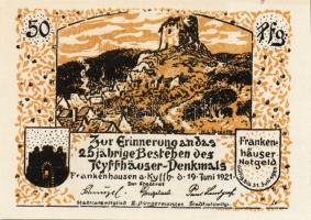 Német Birodalom/Weimari Köztársaság/ Frankenhausen 1921. 50Pf (6x) összesen 6klf db, teljes sor T:I