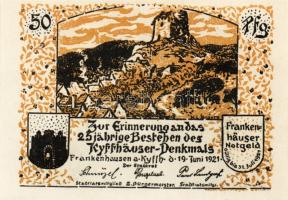 Német Birodalom/Weimari Köztársaság/ Frankenhausen 1921. 50Pf (6x) összesen 6klf db, teljes sor T:I