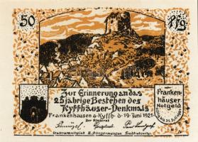 Német Birodalom/Weimari Köztársaság/ Frankenhausen 1921. 50Pf (6x) összesen 6klf db, teljes sor T:I