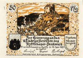 Német Birodalom/Weimari Köztársaság/ Frankenhausen 1921. 50Pf (6x) összesen 6klf db, teljes sor T:I