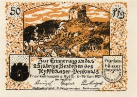 Német Birodalom/Weimari Köztársaság/ Frankenhausen 1921. 50Pf (6x) összesen 6klf db, teljes sor T:I