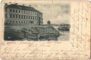 1898 Pozsony, Pressburg, Bratislava; Haltér / Fischplatz / square, port (fa)