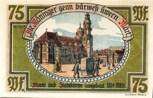 Német Birodalom/Weimari Köztársaság/ Meiningen 1921. 75Pf (4x) összesen 4klf db, teljes sor T:I,II(1...