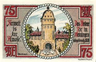 Német Birodalom/Weimari Köztársaság/ Meiningen 1921. 75Pf (4x) összesen 4klf db, teljes sor T:I,II(1...