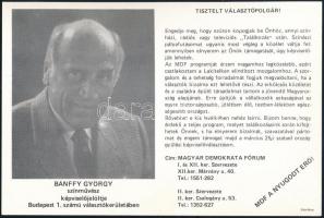 1990 Magyar Demokrata Fórum - Bánffy György - röplap