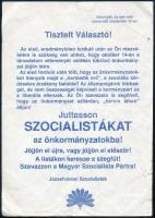 1990 Juttasson szocialistákat az önkormányzatokba! - MSZP röplap