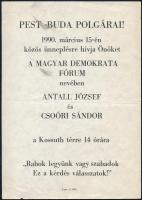 1990 A Magyar Demokrata Fórum meghívója közös ünneplésre
