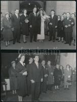 cca 1950-1960 5 db esküvői fotó, Szabó Lajos fényképész és fotoriporter pecsétjével, 18,5x12 cm