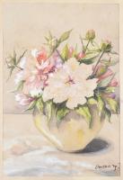 Vaszary jelzéssel: Virágok. Akvarell, papír. 32x22 cm üvegezett keretben