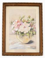 Vaszary jelzéssel: Virágok. Akvarell, papír. 32x22 cm üvegezett keretben