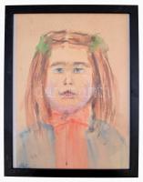 Mattoni jelzéssel: Lány. Akvarell, papír. 40x30 cm üvegezett keretben
