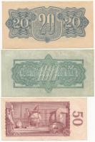Csehszlovákia 1944. 20K + 100K + 1964 (1965). 50K T:III
Czechoslovakia 1944. 20 Korun + 100 Korun +...