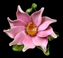 Herendi porcelán virág, kézzel festett, jelzett, kis hibákkal, 8×11 cm