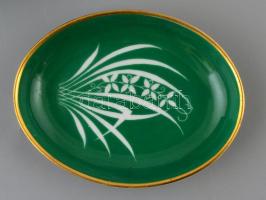 Herendi Esterházy-mintás porcelán tálka és fogpiszkálótartó, jelzett, kis kopásnyomokkal, 10×7,5 és ...