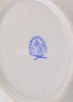 Herendi Esterházy-mintás porcelán tálka és fogpiszkálótartó, jelzett, kis kopásnyomokkal, 10×7,5 és ...
