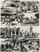 1919-1957 KISZ Önkéntes Ifjúsági Tábor; Képzőművészeti Alap Kiadóvállalat / Hungarian Young Communist League, propaganda - 2 db képeslap / 2 modern postcards