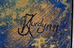 Kurdy Ilona (1951-): Virág. Olaj, gipsz, farost. Jelzett. Keretben. Minimális lepattanással 52x39 cm