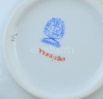 Herendi porcelán tálka, 3 db, kézzel festett, jelzett, egyiken hajszálrepedéssel, d: 7,5; 8 és 9 cm