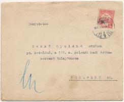 1917. Postai alkalmazottnak írott gratuláló levél a III. osztályú polgári hadi érdemkereszt elnyerés...