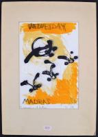 Swierkiewicz Róbert (1942-): 3 varjú - 1 kutya. Színes litográfia, papír, jelzett, 31×21 cm