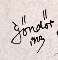 Göndör Bertalan (1908-1945): Dán nyár. Tus, papír, jelzett, 33×23 cm