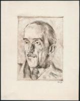 Varga Nándor Lajos (1895-1978): Portré. Rézkarc, papír, jelzett.15x11 cm