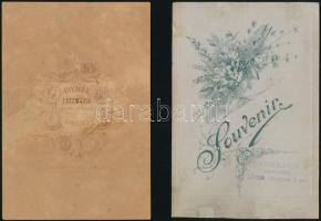 cca 1900 Műtermi gyermekportrék, 2 db keményhátú fotó, egyik kartonja vágott, 16×11 cm