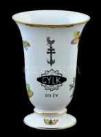 Herendi Viktória mintás porcelán váza, GYLK felirattal, kézzel festett, jelzett, hibátlan, m: 20 cm