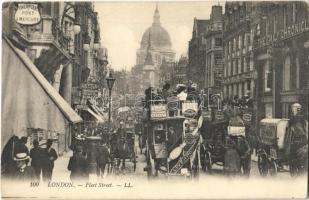 London, Fleet street, horse-drawn carriages (EK)
