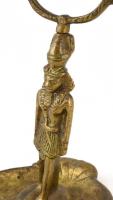 Kétágú egyiptomi stílusú gyertyatartó, réz, m: 25 cm